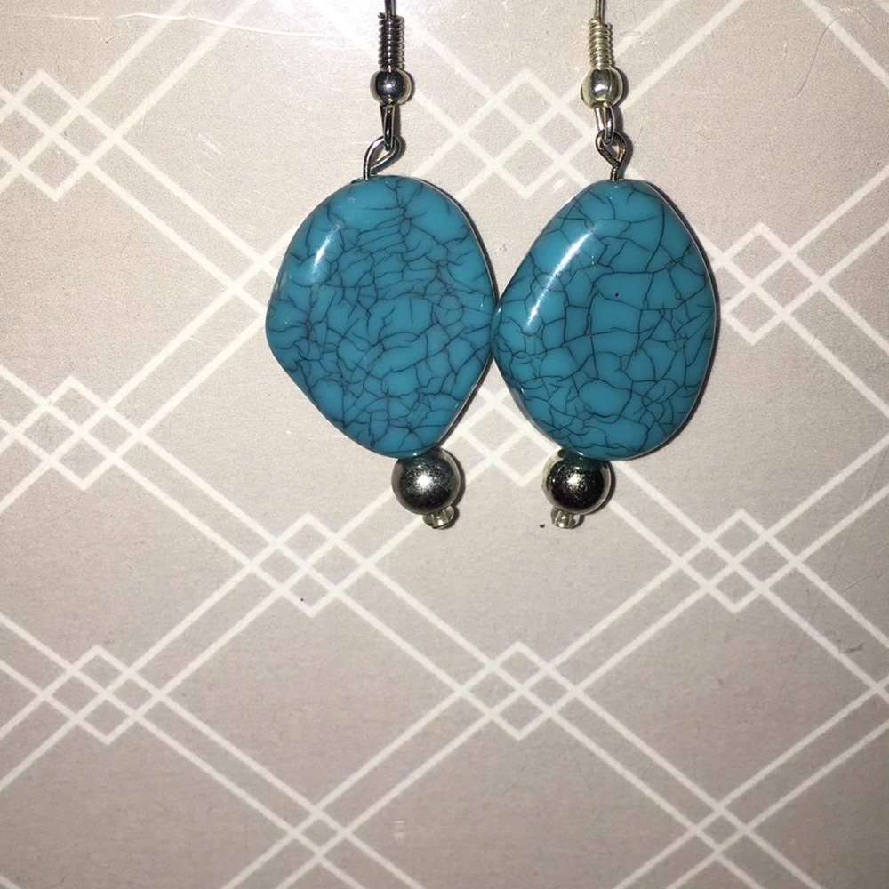 Hematite bead dangle Earrings